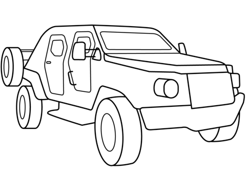 Military Armored Scout Car Coloring Page